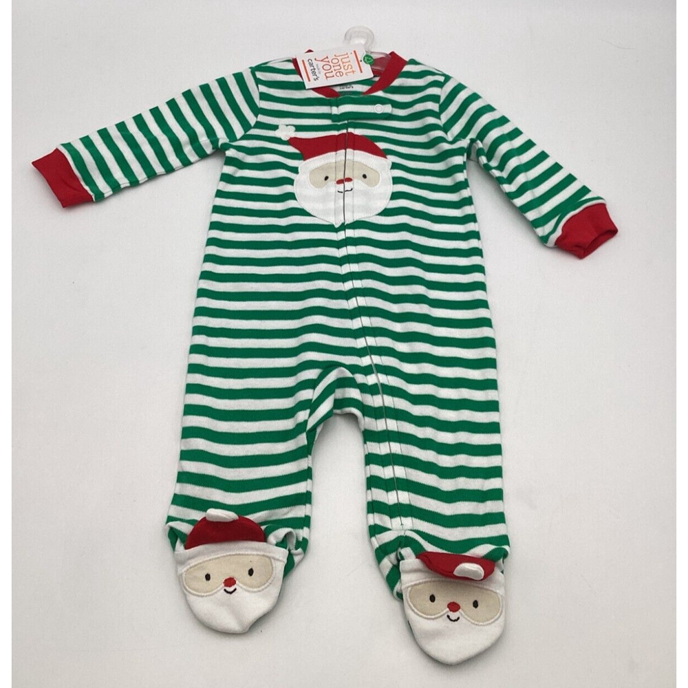Carter's Just One You Christmas Sleeper with Santa Hat Size 3 Months. NEW